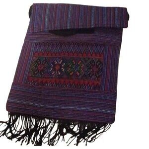 NWOT - Guatemala Boho Fringed Light Weight Crossbody Bag - Made in Guatemala